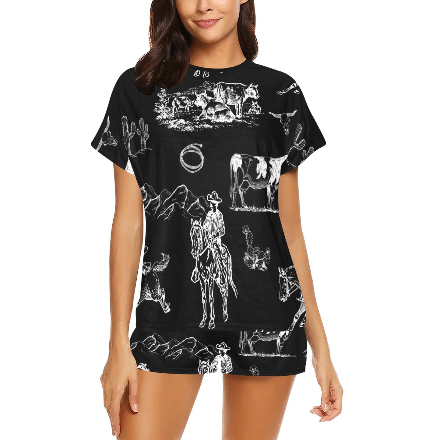 Baha Ranch Ranch Life Women's Top and Shorts Pajama Set