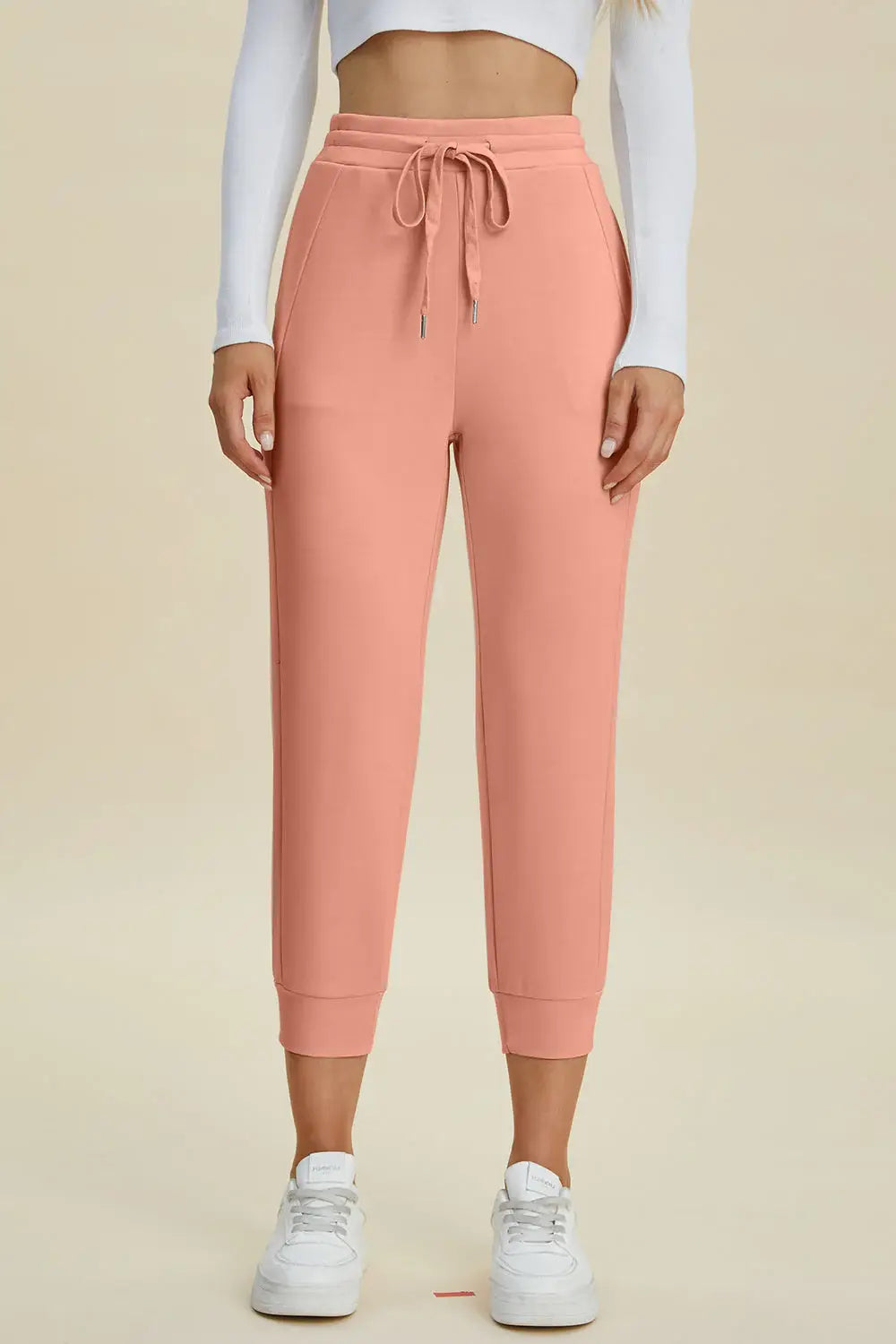 Basic Bae Full Size Air Scuba Drawstring High Waist Cropped Pants - ShopBasicbae - Flyclothing LLC