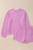 Bubble Gum Rabbit Sequin Corded Rib Top and Shorts Set - Trendsi