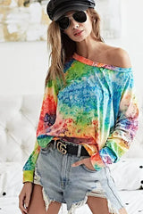 BiBi Tie Dye Soft Knit Jersey T-Shirt - Trendsi - Flyclothing LLC