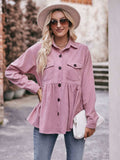 Mandy Collared Neck Long Sleeve Shirt - Trendsi - Flyclothing LLC