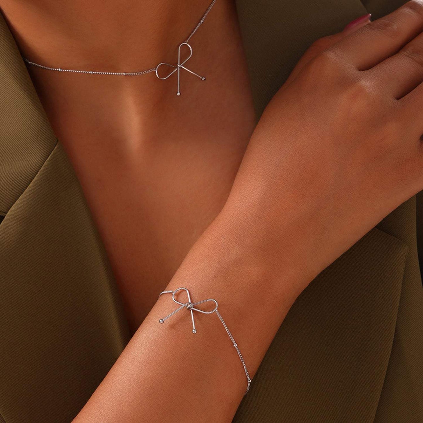 Titanium Steel Bow Bracelet - Trendsi - Flyclothing LLC