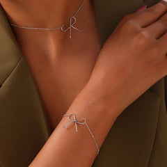 Titanium Steel Bow Bracelet Trendsi