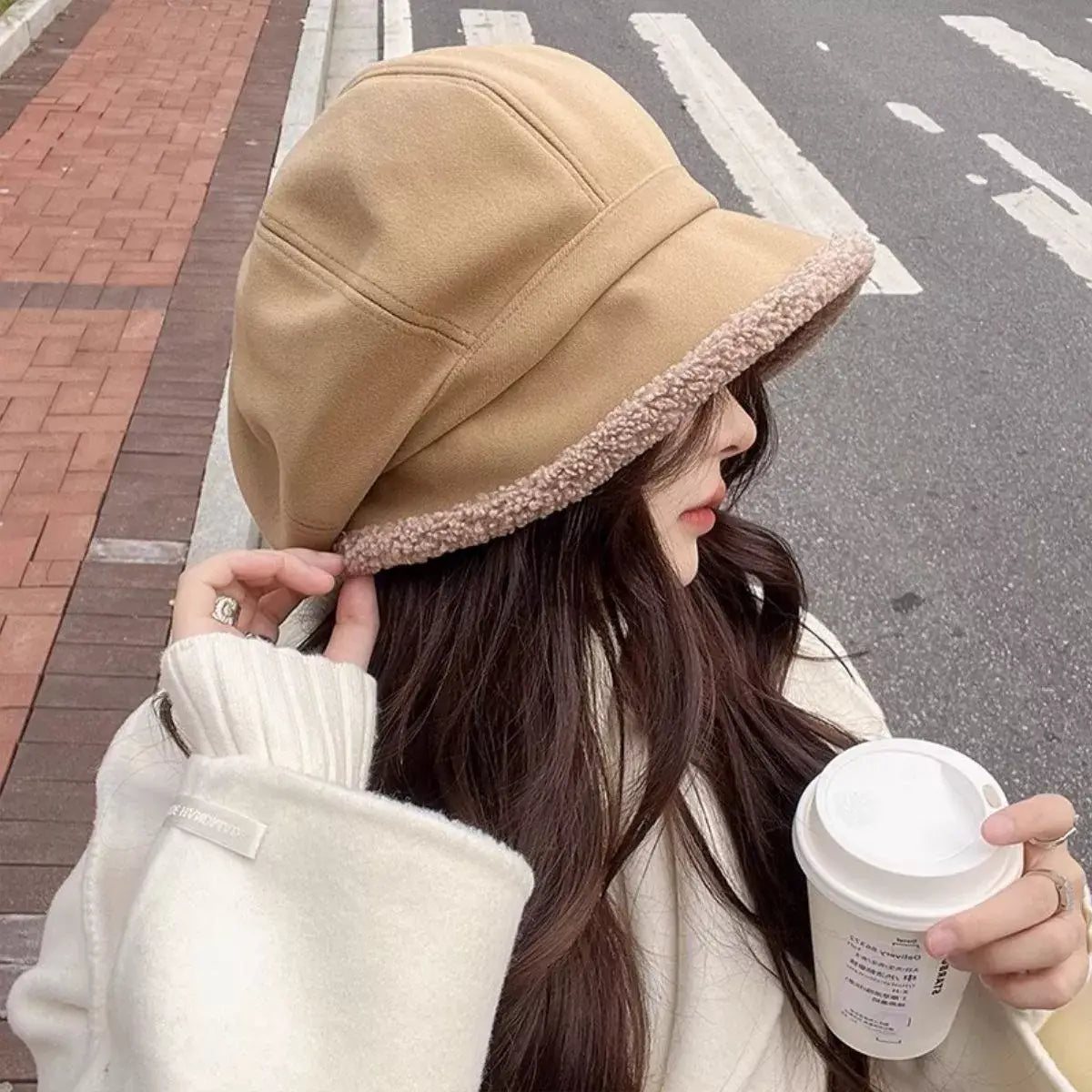 Plush Trim Baker Boy Hat - Trendsi - Flyclothing LLC
