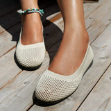 Solid Color Mesh Flat Slip-Ons - Trendsi
