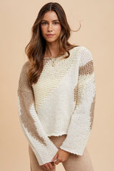 Annie Wear Color Block Drop Shoulder Sweater - Trendsi
