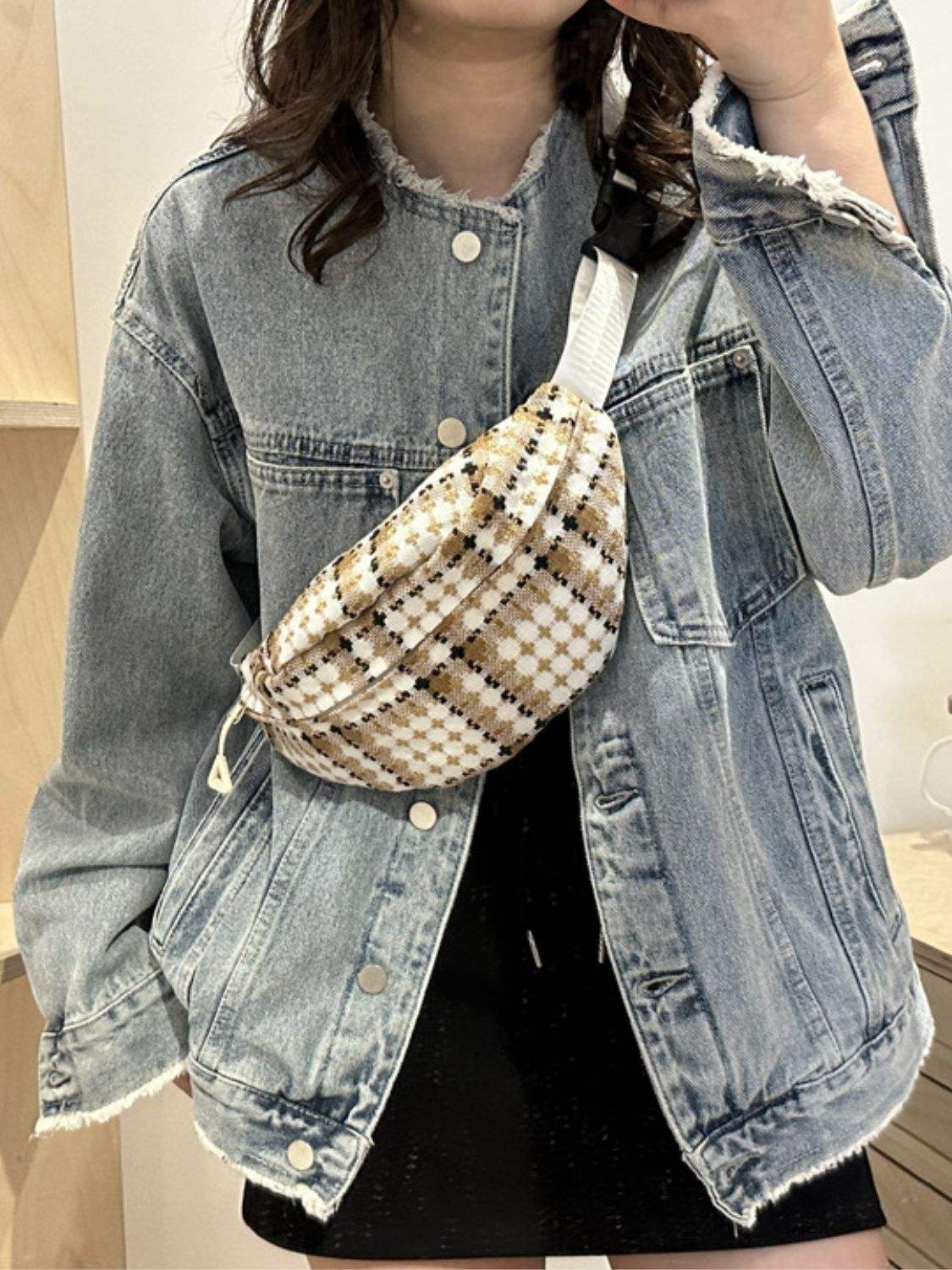 Plaid Wide Strap Crossbody Bag - Trendsi - Flyclothing LLC