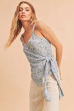 Aemi + Co Ditsy Floral Surplice Adjustable Straps Cami - Trendsi - Flyclothing LLC