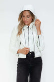 Snobbish Faux Leather Zip Up Drawstring Hooded Jacket - Trendsi - Flyclothing LLC