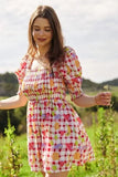 Davi & Dani Fruits Printed Smocking Mini Dress - Trendsi
