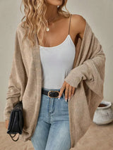 Casual Knit Open Front Cardigan - Trendsi - Flyclothing LLC