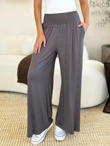 Basic Bae Full Size Smocked Wide Waistband Wide Leg Pants - ShopBasicbae - Flyclothing LLC