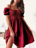 Full Size Ruffled Off-Shoulder Short Sleeve Dress - Trendsi - Flyclothing LLC
