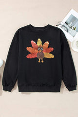 Graphic Round Neck Long Sleeve Sweatshirt - Trendsi - Flyclothing LLC