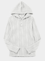Textured Long Sleeve Hoodie - Trendsi - Flyclothing LLC