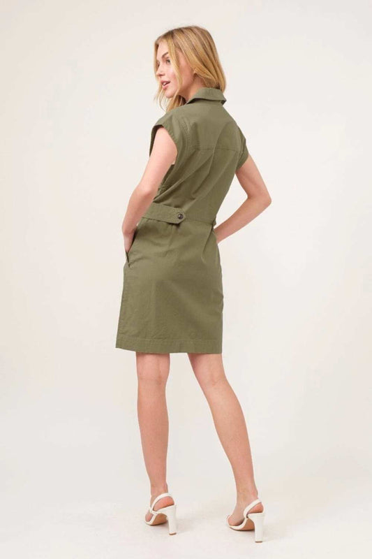 And The Why Button Up Sleeveless Dress - Trendsi - Flyclothing LLC