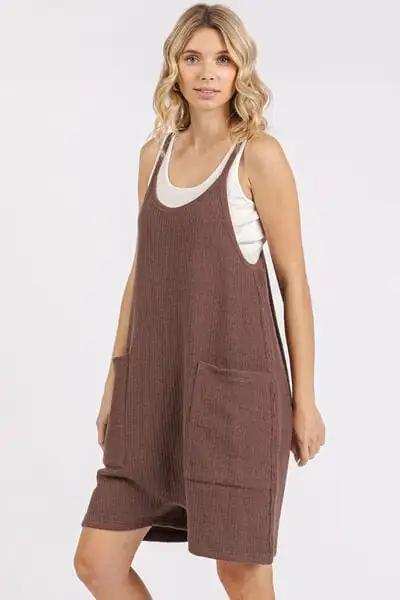 Mittoshop Scoop Neck Spaghetti Strap Overalls with Pockets - Trendsi - Flyclothing LLC