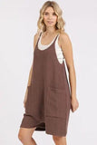 Mittoshop Scoop Neck Spaghetti Strap Overalls with Pockets - Trendsi