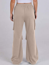 Elastic Waist Wide Leg Pants with Pockets - Trendsi - Flyclothing LLC