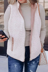 Quilted Sherpa-Lined Vest Coat - Trendsi - Flyclothing LLC