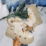 Lace-Up Platform Winter Boots - Trendsi - Flyclothing LLC