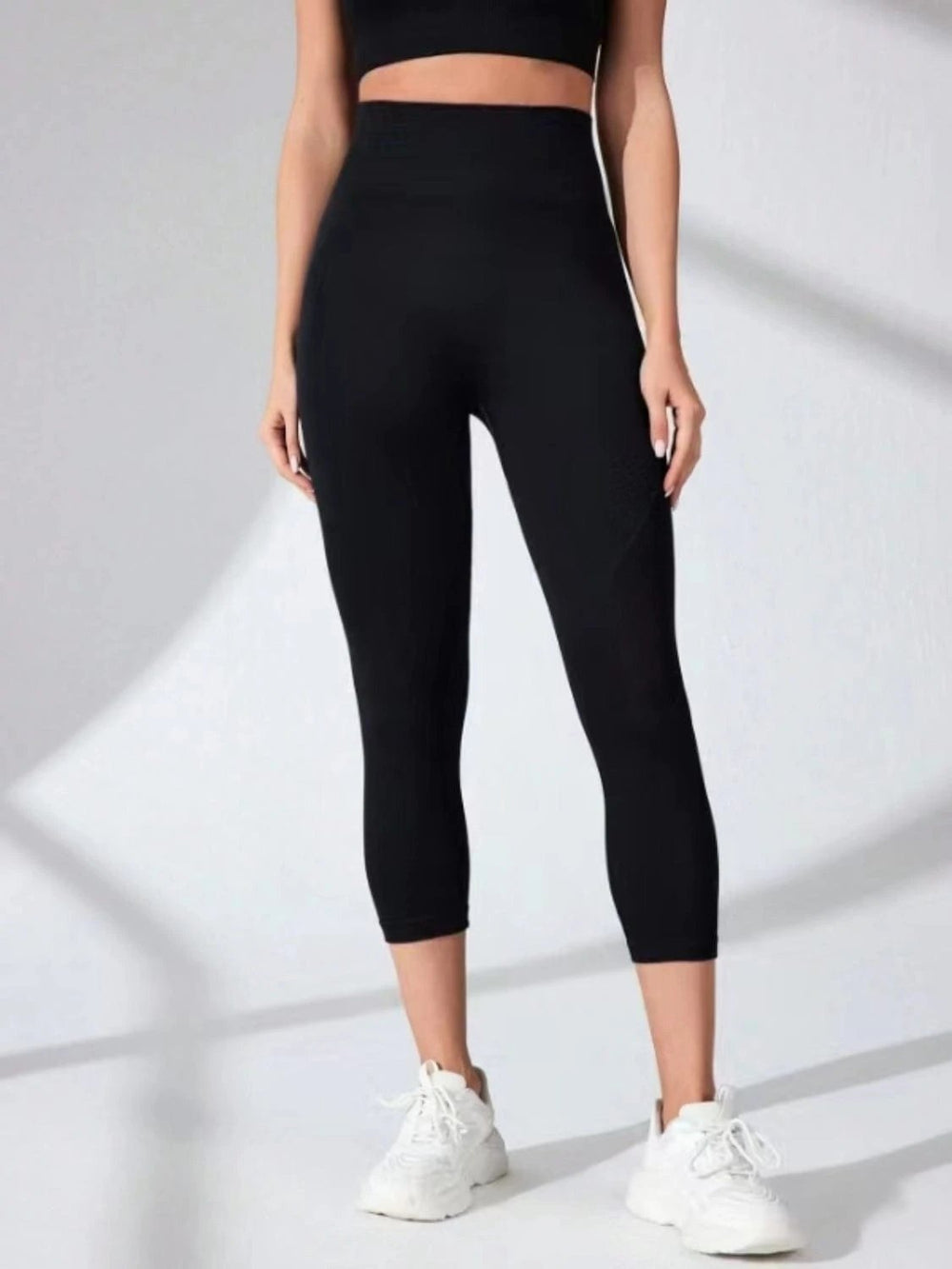 High Waist Cropped Active Leggings - Trendsi