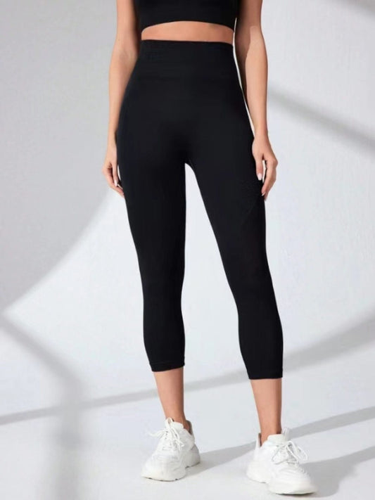 High Waist Cropped Active Leggings - Trendsi