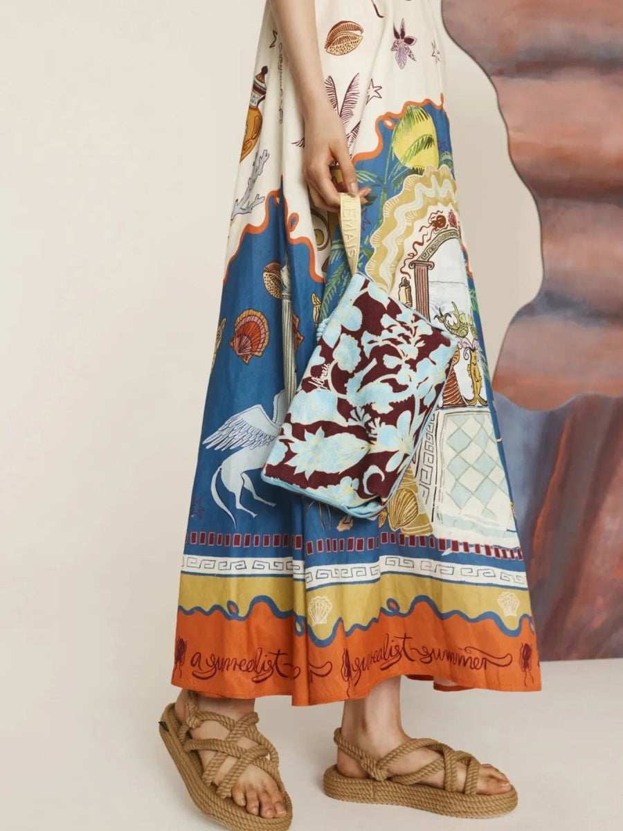 Printed Square Neck Maxi Cami Dress - Trendsi - Flyclothing LLC