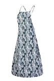 Slit Crisscross Printed Sleeveless Cami Dress - Trendsi - Flyclothing LLC