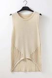 Openwork Round Neck Knit Vest - Trendsi - Flyclothing LLC