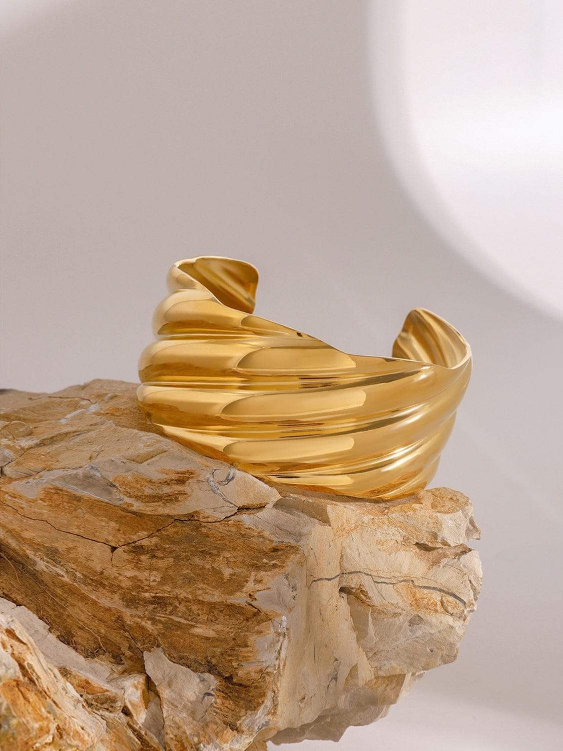18K Gold-Plated Stainless Steel Open Ring - Trendsi - Flyclothing LLC