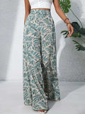 Printed High Waist Wide Leg Pants - Trendsi - Flyclothing LLC