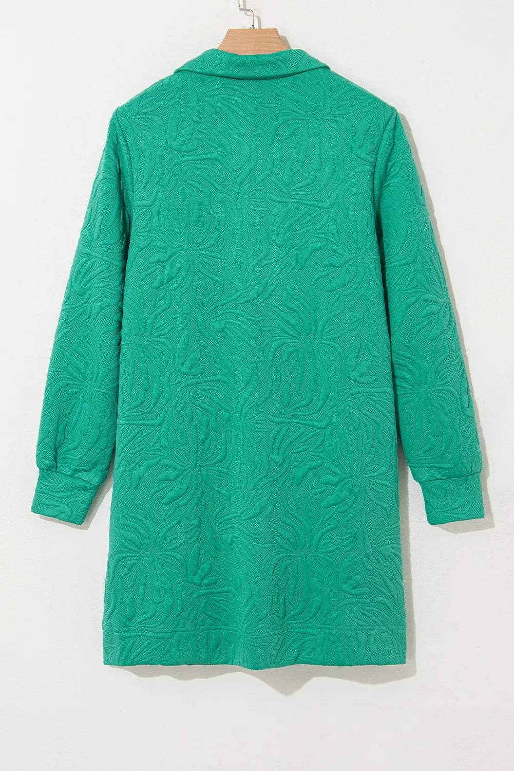 Texture Quarter Zip Long Sleeve Mini Dress - Trendsi - Flyclothing LLC