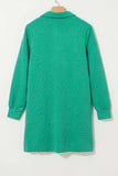 Texture Quarter Zip Long Sleeve Mini Dress - Trendsi - Flyclothing LLC