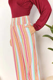Double Take Striped Smocked Waist Pants with Pockets - Trendsi - Flyclothing LLC