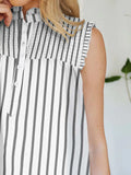 Frill Printed Mock Neck Top - Trendsi - Flyclothing LLC