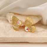 18K Gold-Plated Butterfly Wing Earrings - Trendsi - Flyclothing LLC
