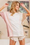 BiBi Color Block Short Sleeve T-Shirt - Trendsi