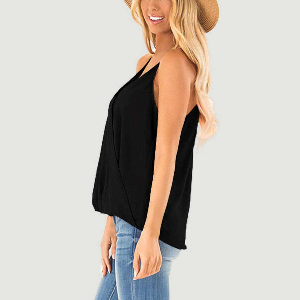 Full Size Surplice Spaghetti Strap Top - Trendsi - Flyclothing LLC