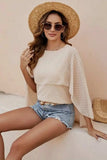 Swiss Dot Round Neck Blouse - Trendsi - Flyclothing LLC