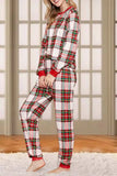 Plaid Round Neck Top and Pants Set - Trendsi - Flyclothing LLC