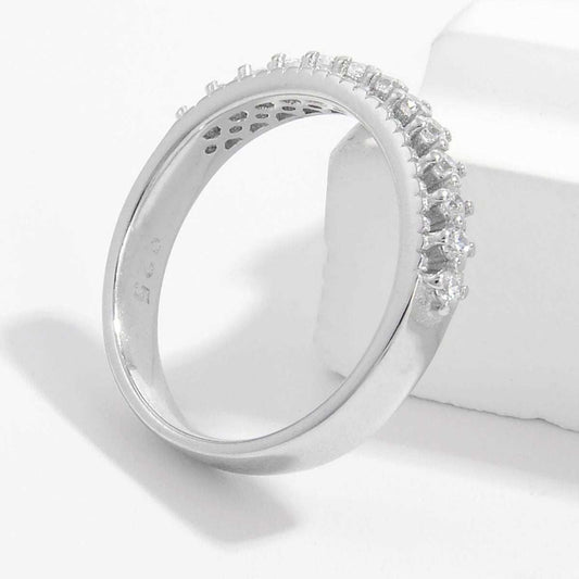 925 Sterling Silver Inlaid Zircon Ring - Trendsi - Flyclothing LLC