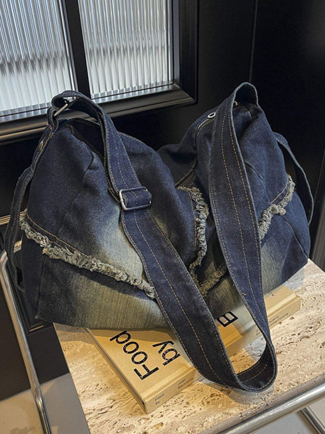 Raw Hem Gradient Crossbody Bag - Trendsi - Flyclothing LLC