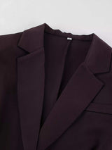 One-Button Blazer and Wide-Leg Pants Set - Trendsi - Flyclothing LLC