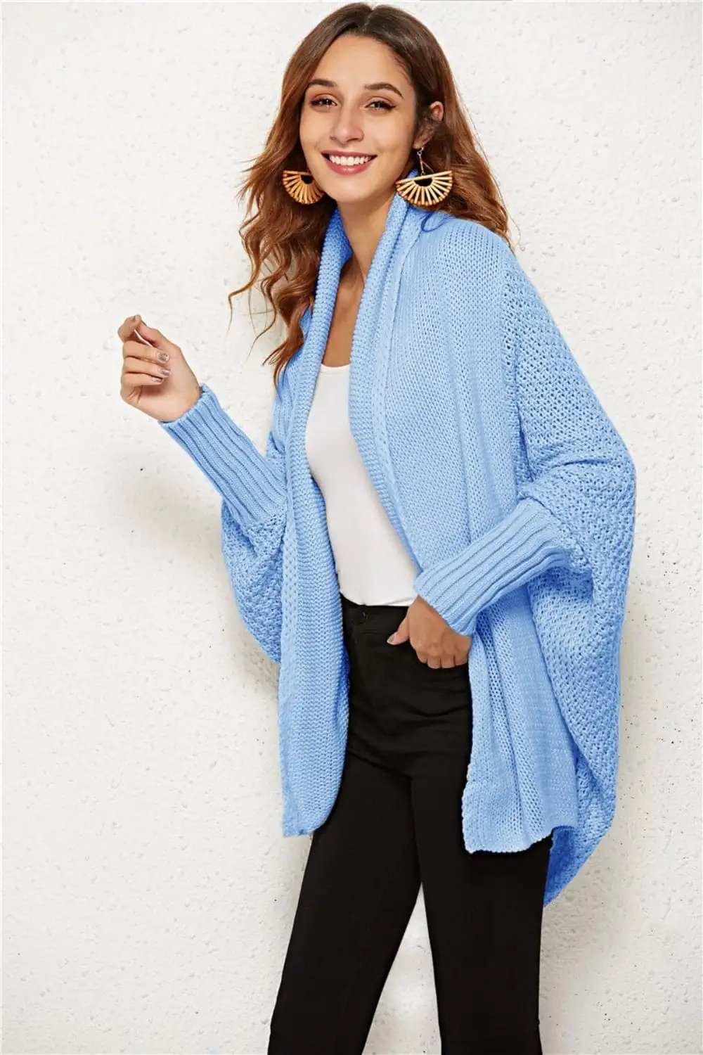 Angel Wings Open Front Batwing Sleeve Cardigan - Trendsi - Flyclothing LLC