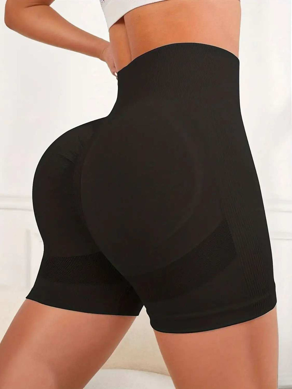 High Waist Active Shorts - Trendsi - Flyclothing LLC