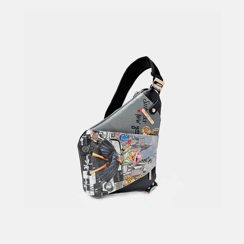Nicole Lee USA Vegan Leather Leopard & Lip Pattern Crossbody Bag - Trendsi - Flyclothing LLC