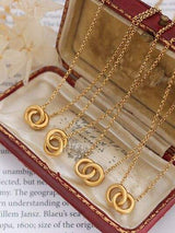 18K Gold-Plated Titanium Steel Hoop Pendant Necklace - Trendsi - Flyclothing LLC