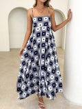 Printed Square Neck Midi Cami Dress - Trendsi