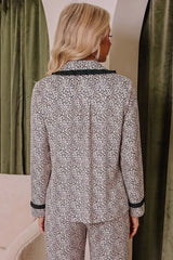 Leopard Print Bow Knot Patchwork Long Sleeve Lounge Set - Trendsi - Flyclothing LLC